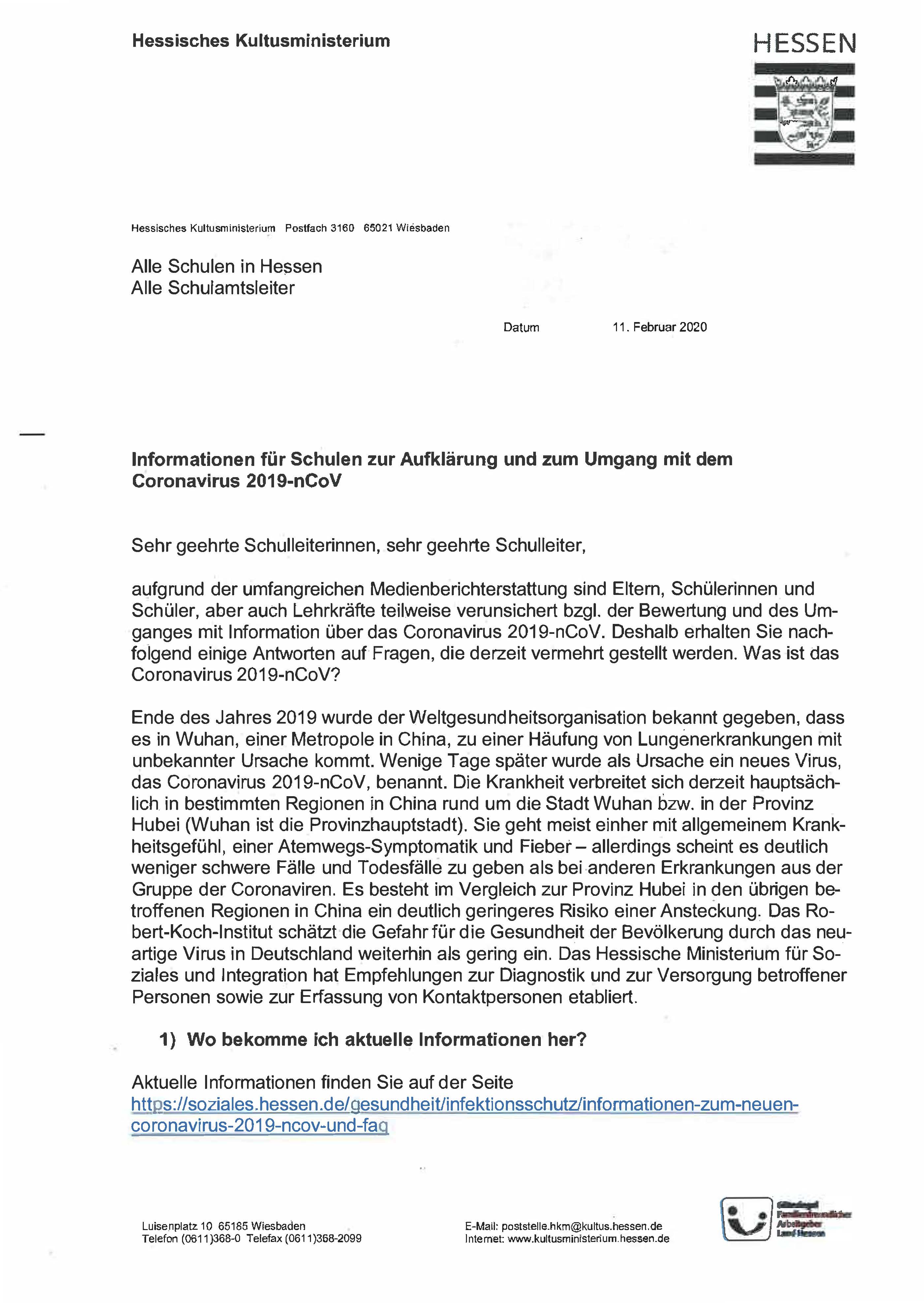 Corona-Virus: Hinweise zum Umgang | Landgraf-Ludwig-Schule